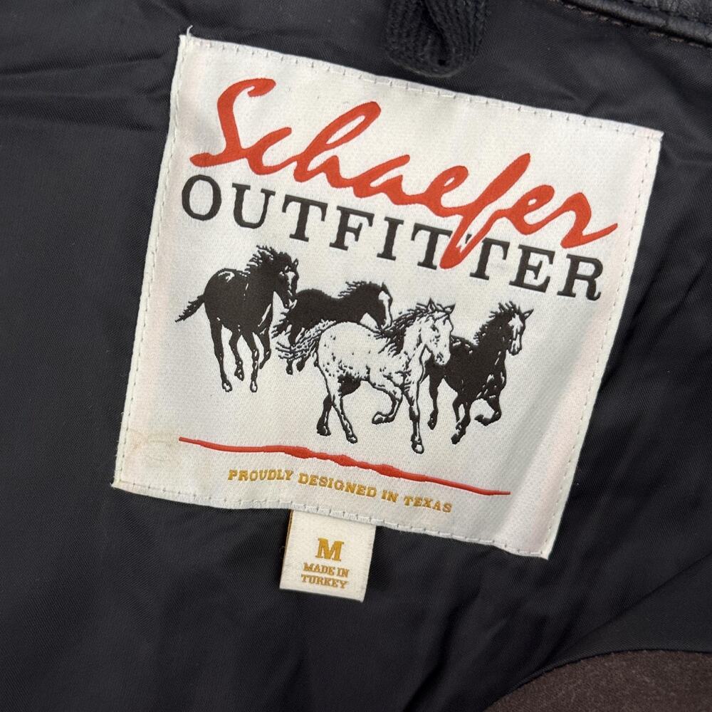 Schaefer Outfitter Rangewax Summit Jacket Mens Medium Brown Waxed Cotton Western - Picture 3 of 14